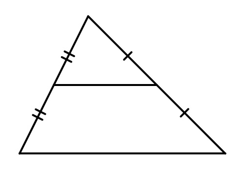 Определение и свойства средней линии треугольника